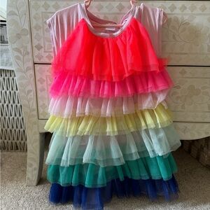 Billie Blush Rainbow tiered dress - girls size 5